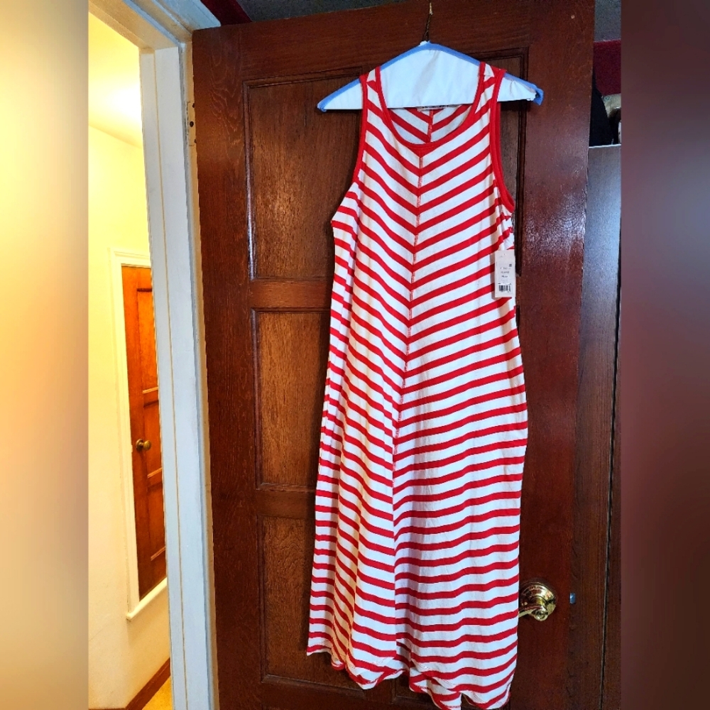 Red and white sun dress